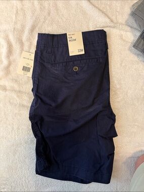 True Craft Navy Zipper Fly Chino Shorts